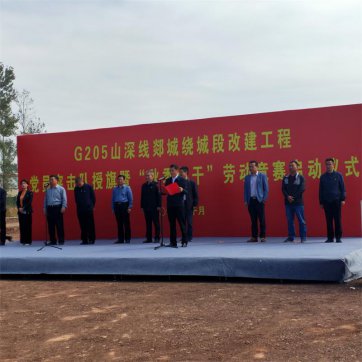 【抓作風 創(chuàng)效益】郯城G205項目參加黨員突擊隊授旗暨“秋季大干”勞動競賽啟動儀式